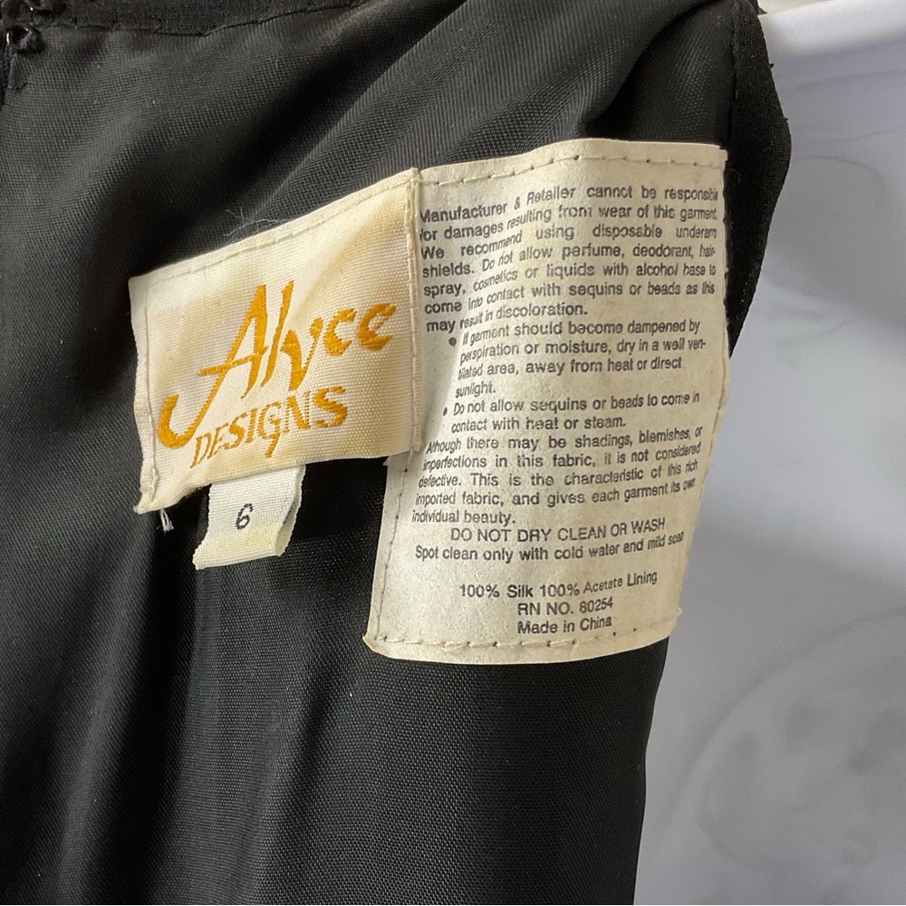 Vintage Alyce Designs Black and Gold Embellished Evening Gown - Picture 6 of 9